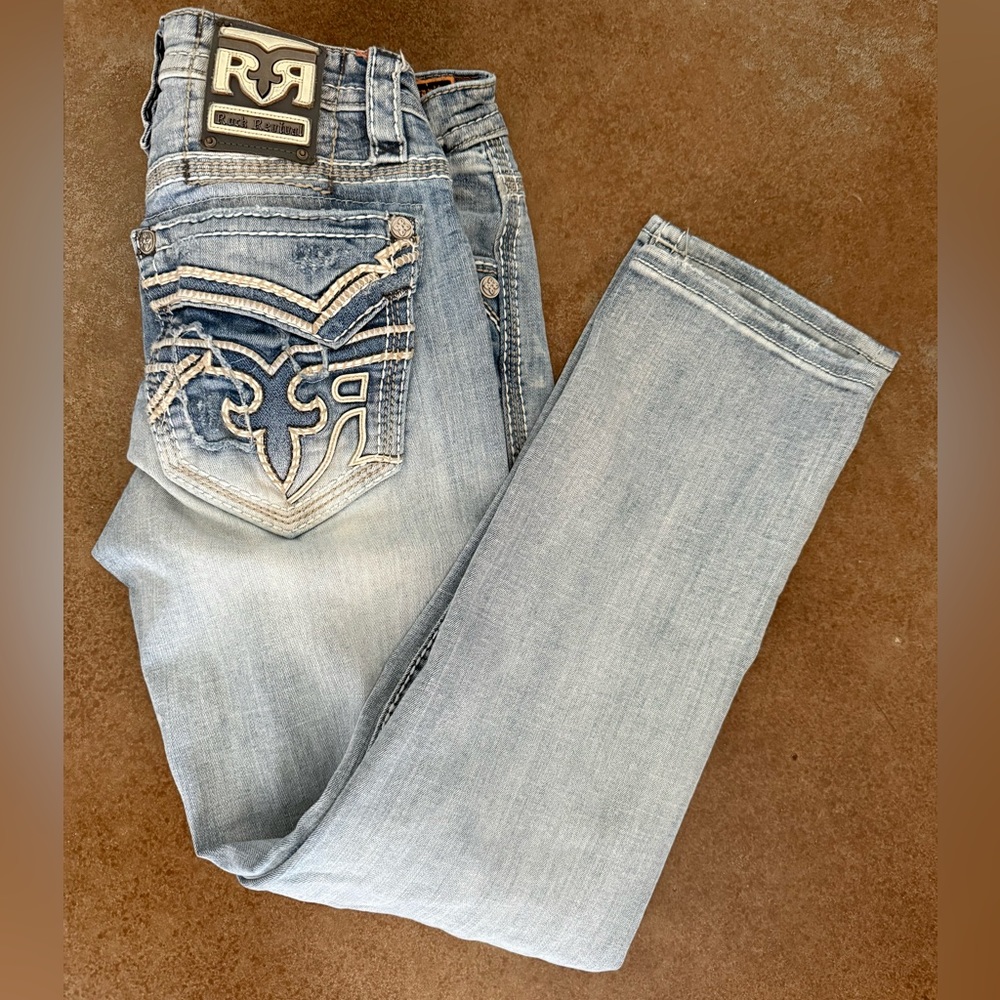 Rock Revival 30x32 pranit straight style blue jean in excellent condition
